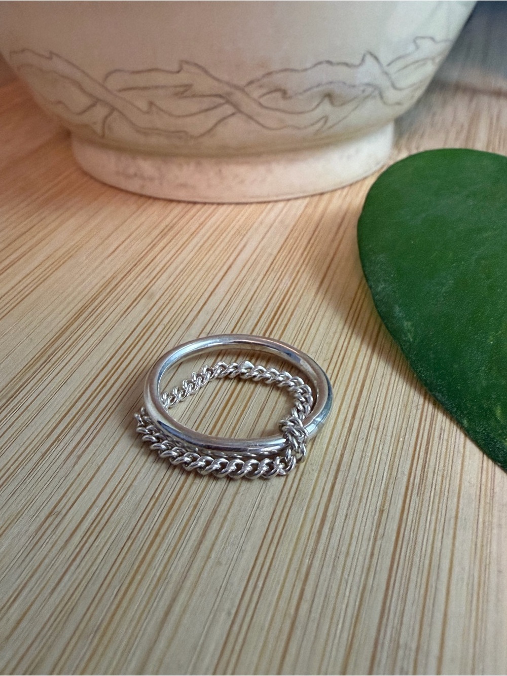 Apse Sterling Silver Interlocking Chain Ring